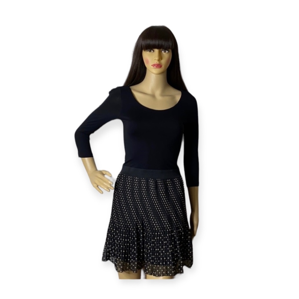 Forever 21 Black Dress with Taupe Polka Dots Size S